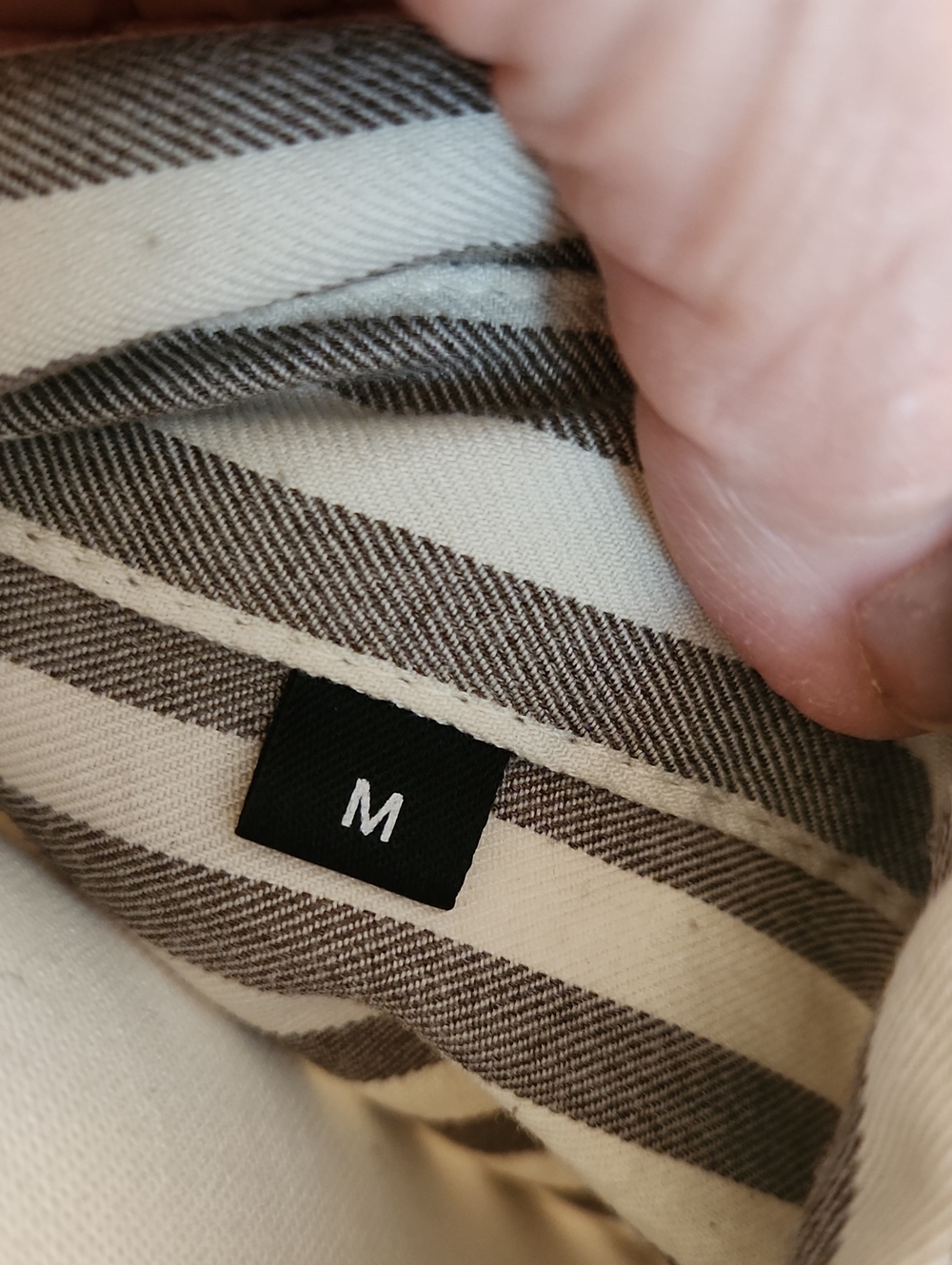 Striped Button-Up Shirt in Beige and White - Picture 4 of 6